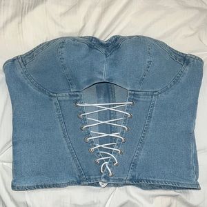 Denim Tie Top
